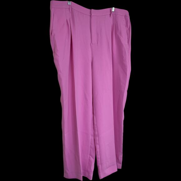 Candace Cameron Bure Petite Darted Full Straight Leg Pant Neon Pink 20P NWOT - Picture 2 of 14